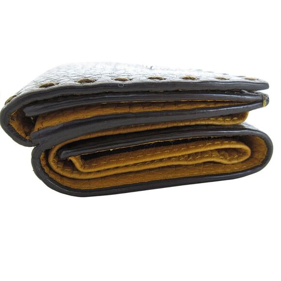 Auth FENDI Tri-fold wallet gray leather - Picture 4 of 10